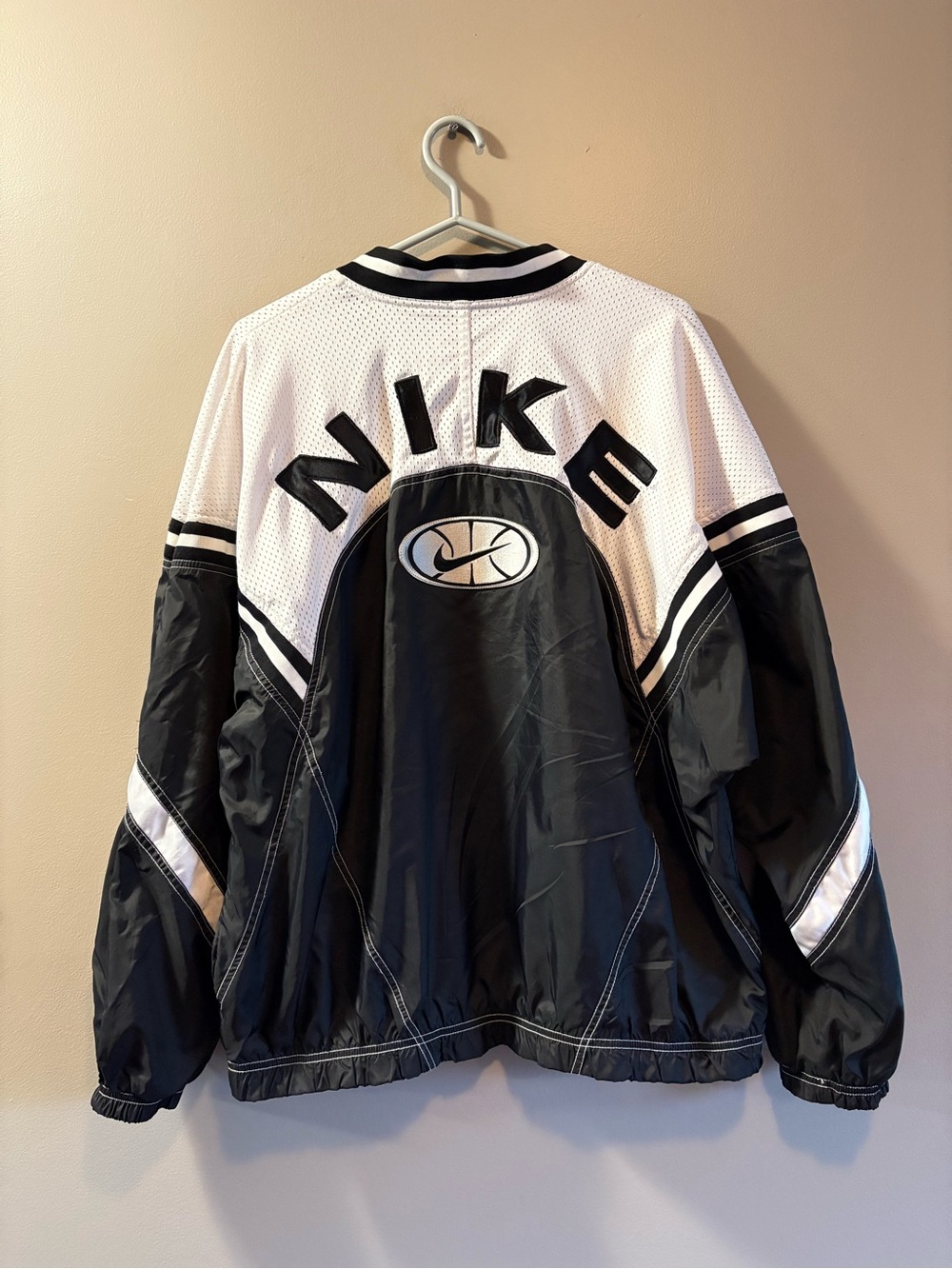 90s VTG Nike Black and White Team-Style Jacket